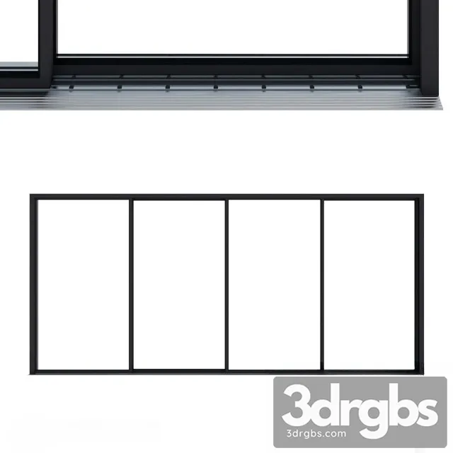 Modern Sliding Window 3 3D Model Download
