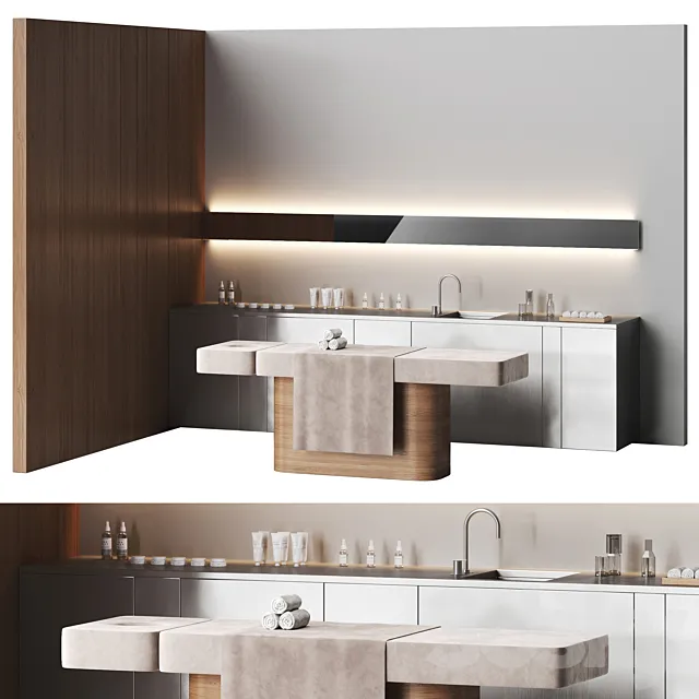 Modern spa with massage couch 3D Model