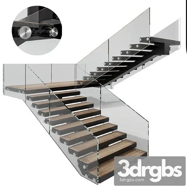 Modern Stair No6 2 3D Model Download