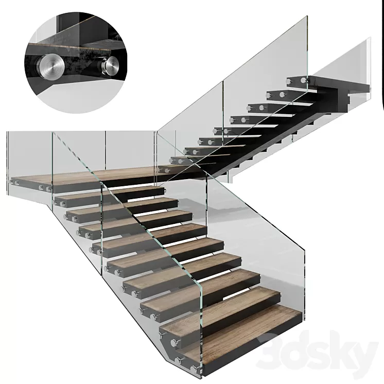 MODERN STAIR NO6 3D Model Free Download