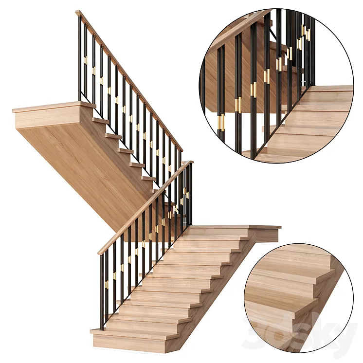Modern staircase 11 3D Model Free Download