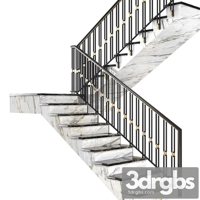 Modern Staircase In Art Deco Style Modern Interior Old 7 3D Model Download