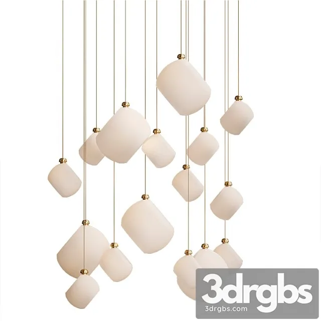 Modern stairwell led chandelier lighting large bubble crystal ball 3D Model Download