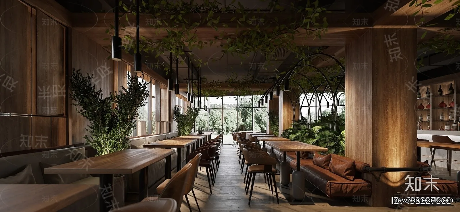 Modern Style Interior 3D Blocks and 3D Models – Asian Restaurant 3D Scene – 987 – CORONA