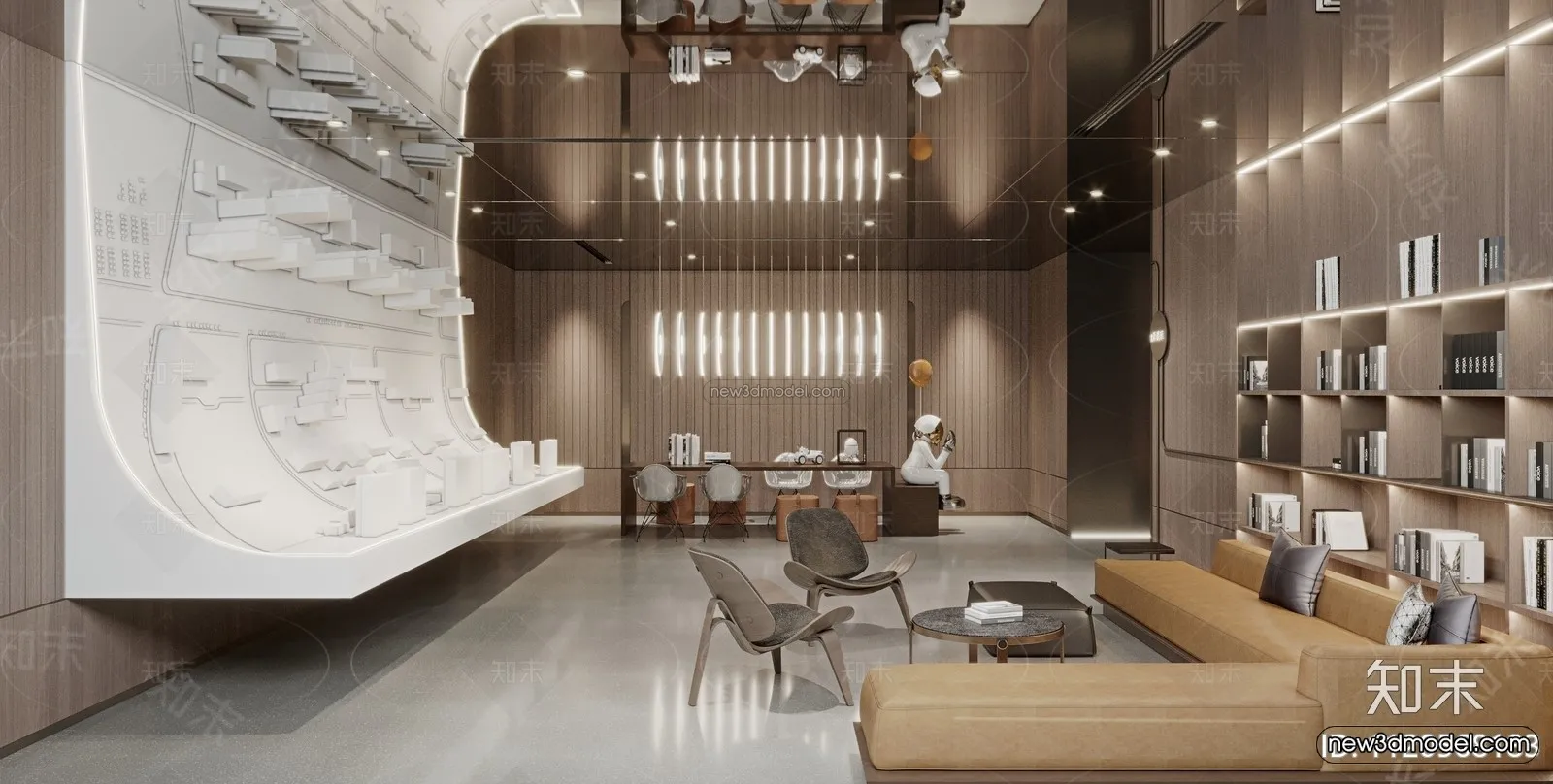 Modern Style Interior 3D Blocks and 3D Models – Bar 3D Scene – 717 – CORONA