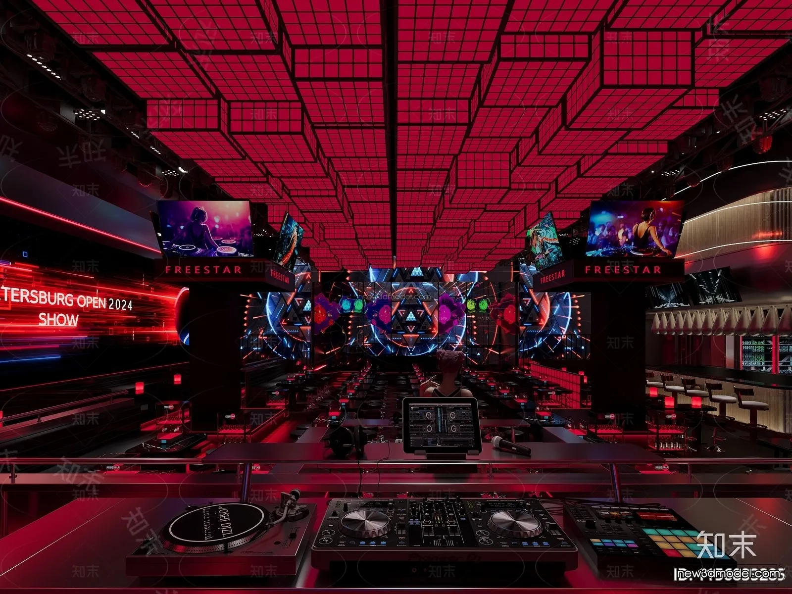 Modern Style Interior 3D Blocks and 3D Models – Bar 3D Scene – 722 – CORONA