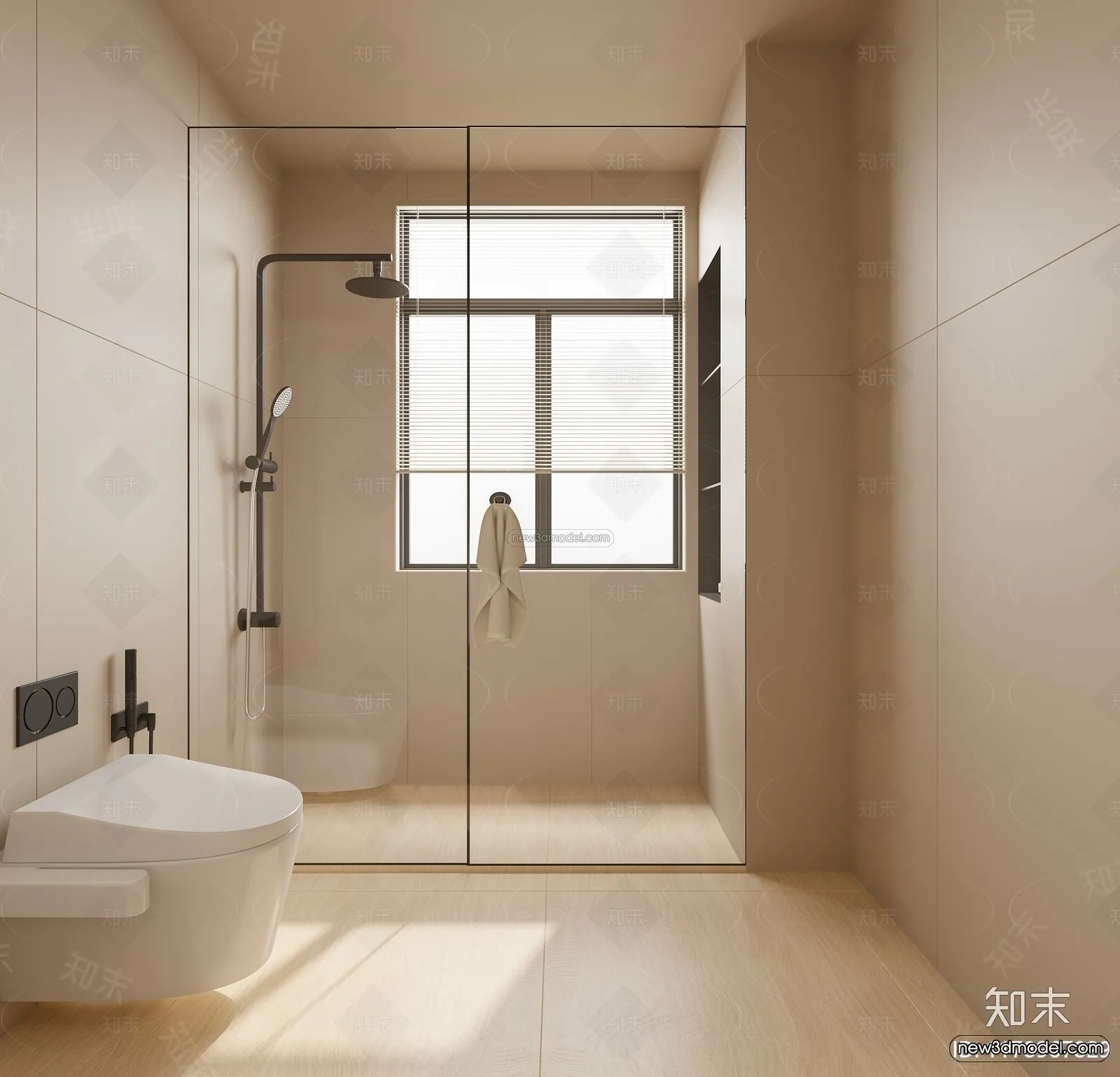 Modern Style Interior 3D Blocks and 3D Models – Bathroom 3D Scene – 657 – CORONA