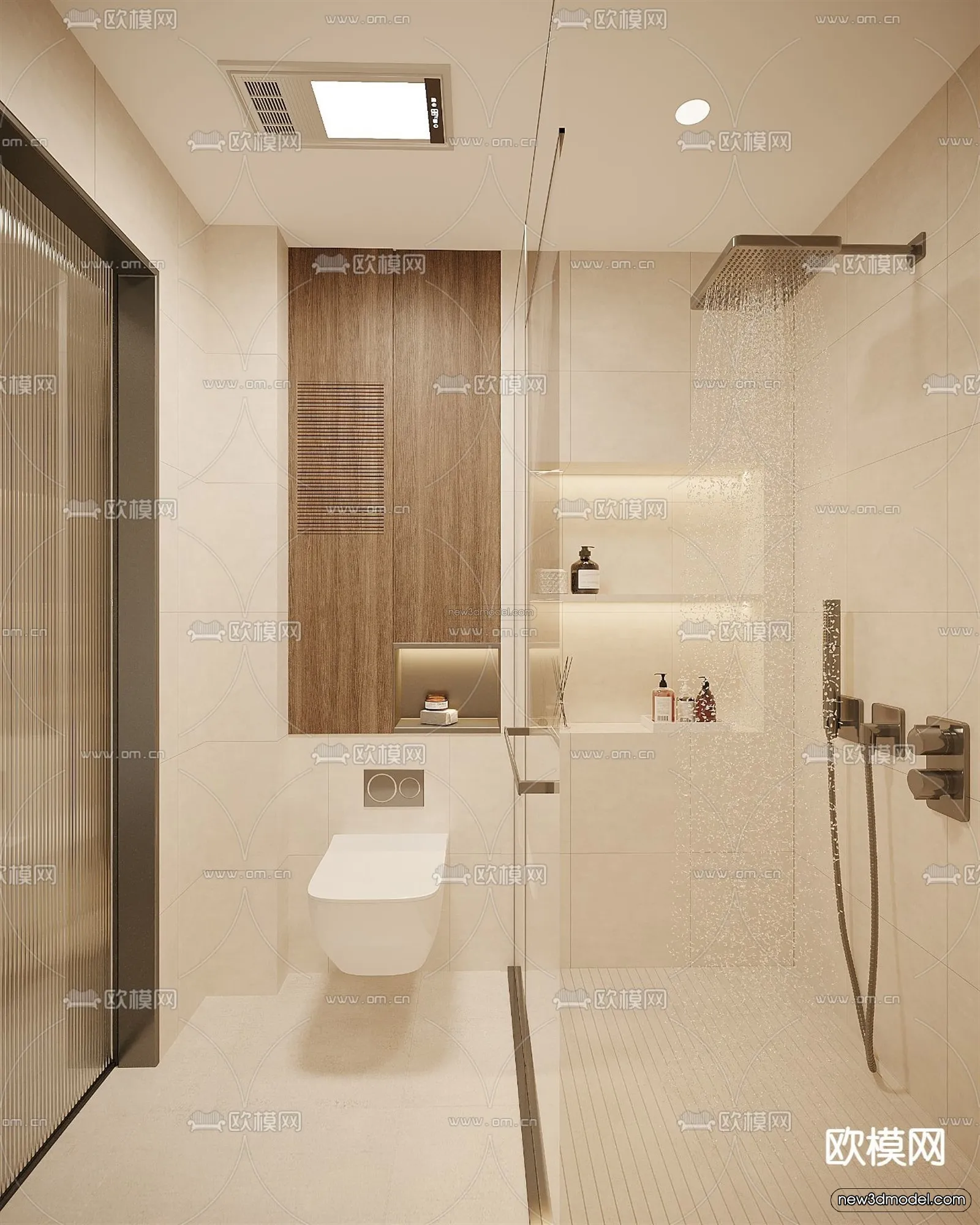 Modern Style Interior 3D Blocks and 3D Models – Bathroom 3D Scene – 671 – CORONA