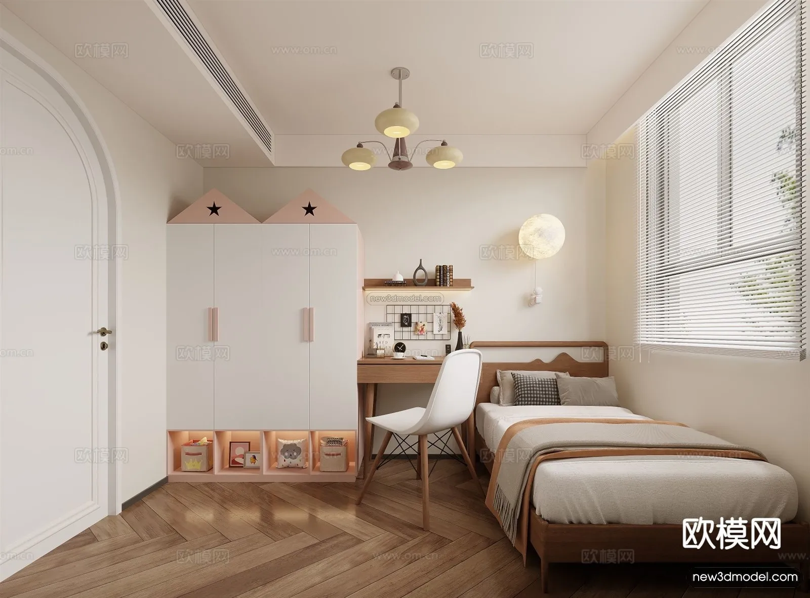 Modern Style Interior 3D Blocks and 3D Models – Bedroom 3D Scene – 424 – CORONA