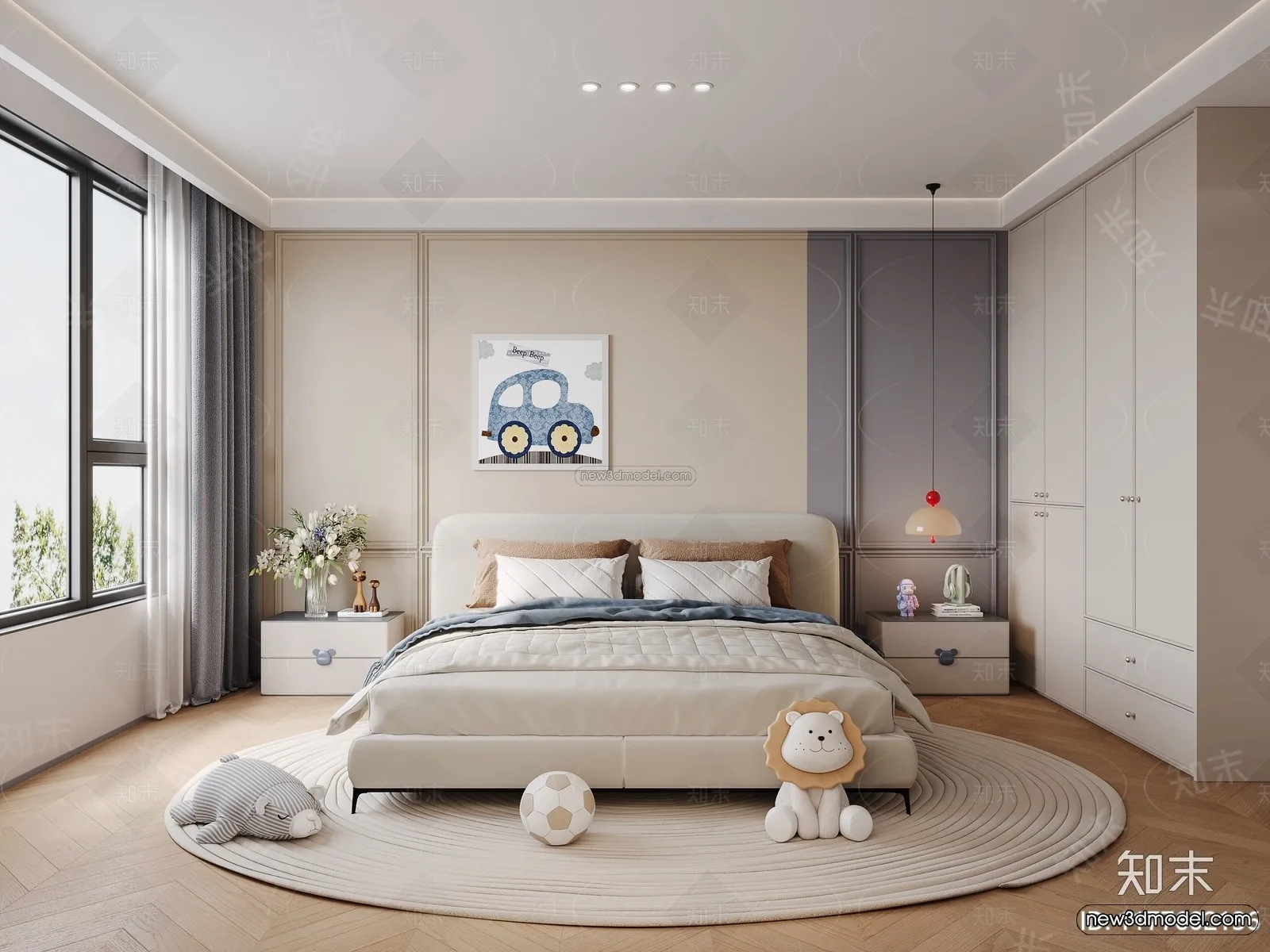 Modern Style Interior 3D Blocks and 3D Models – Bedroom 3D Scene – 425 – CORONA