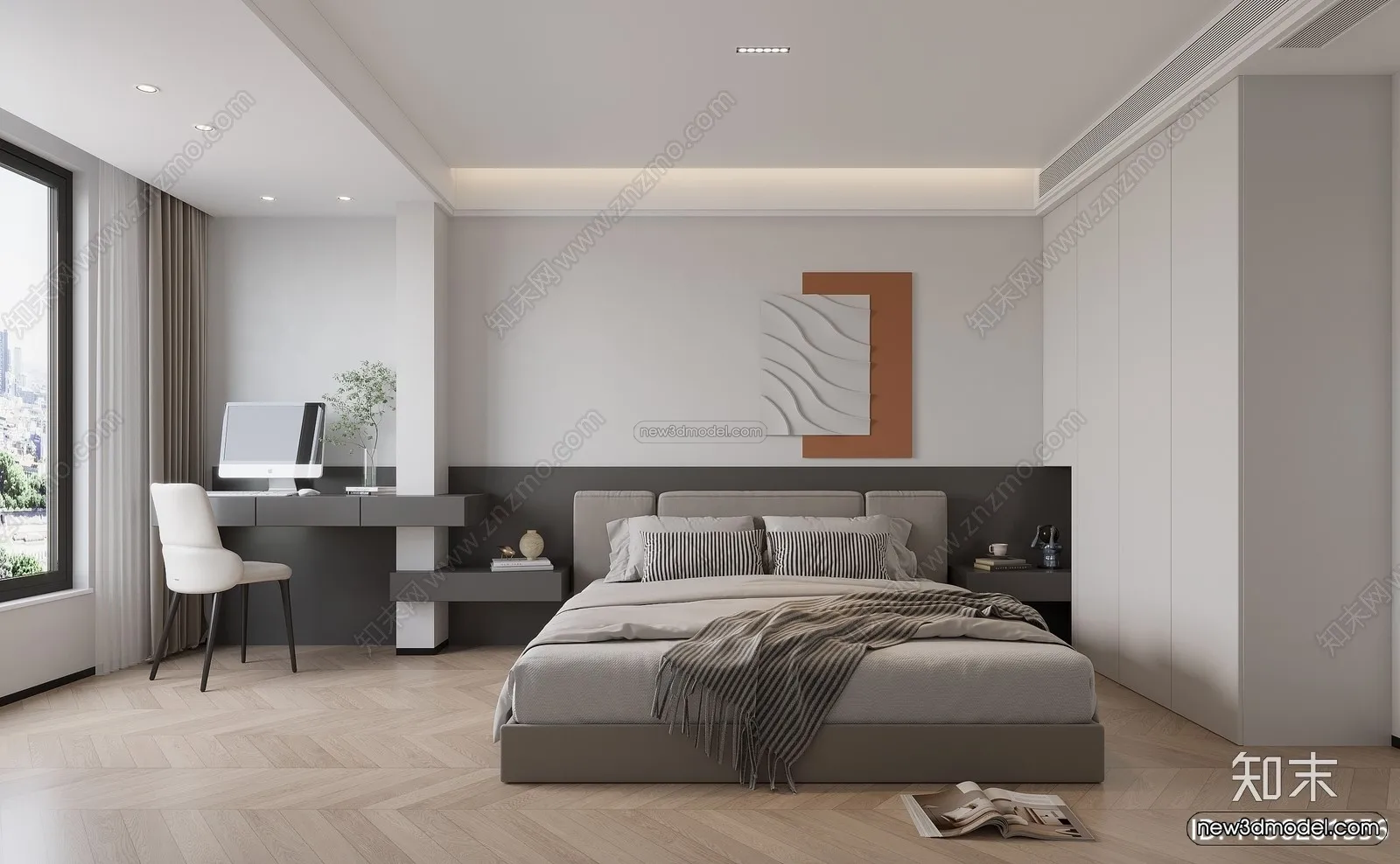Modern Style Interior 3D Blocks and 3D Models – Bedroom 3D Scene – 429 – CORONA