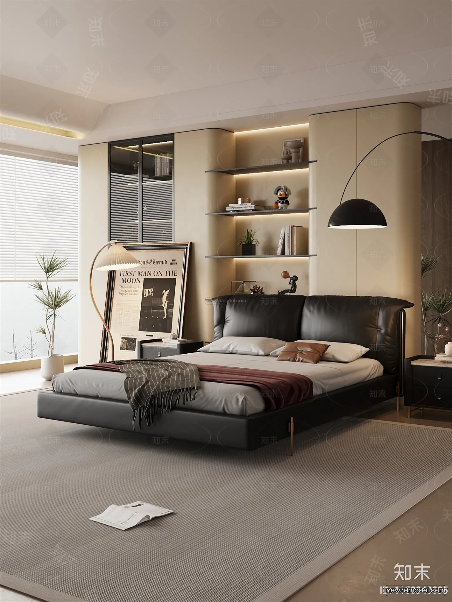 Modern Style Interior 3D Blocks and 3D Models – Bedroom 3D Scene – 469 – CORONA