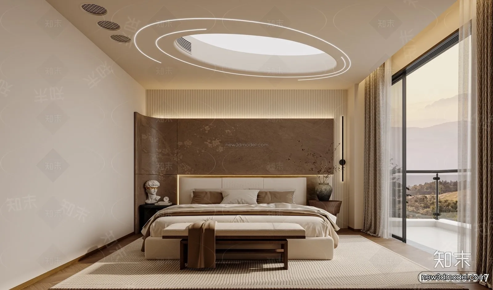 Modern Style Interior 3D Blocks and 3D Models – Bedroom 3D Scene – 479 – CORONA