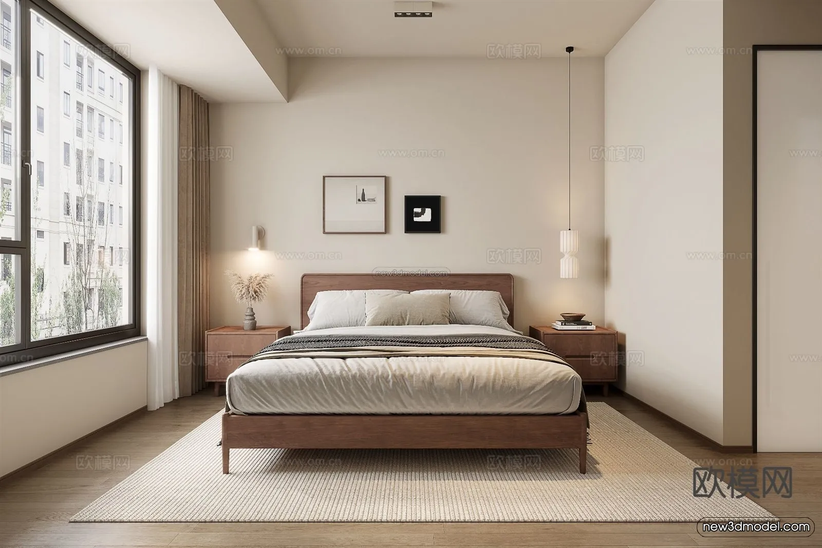 Modern Style Interior 3D Blocks and 3D Models – Bedroom 3D Scene – 484 – CORONA