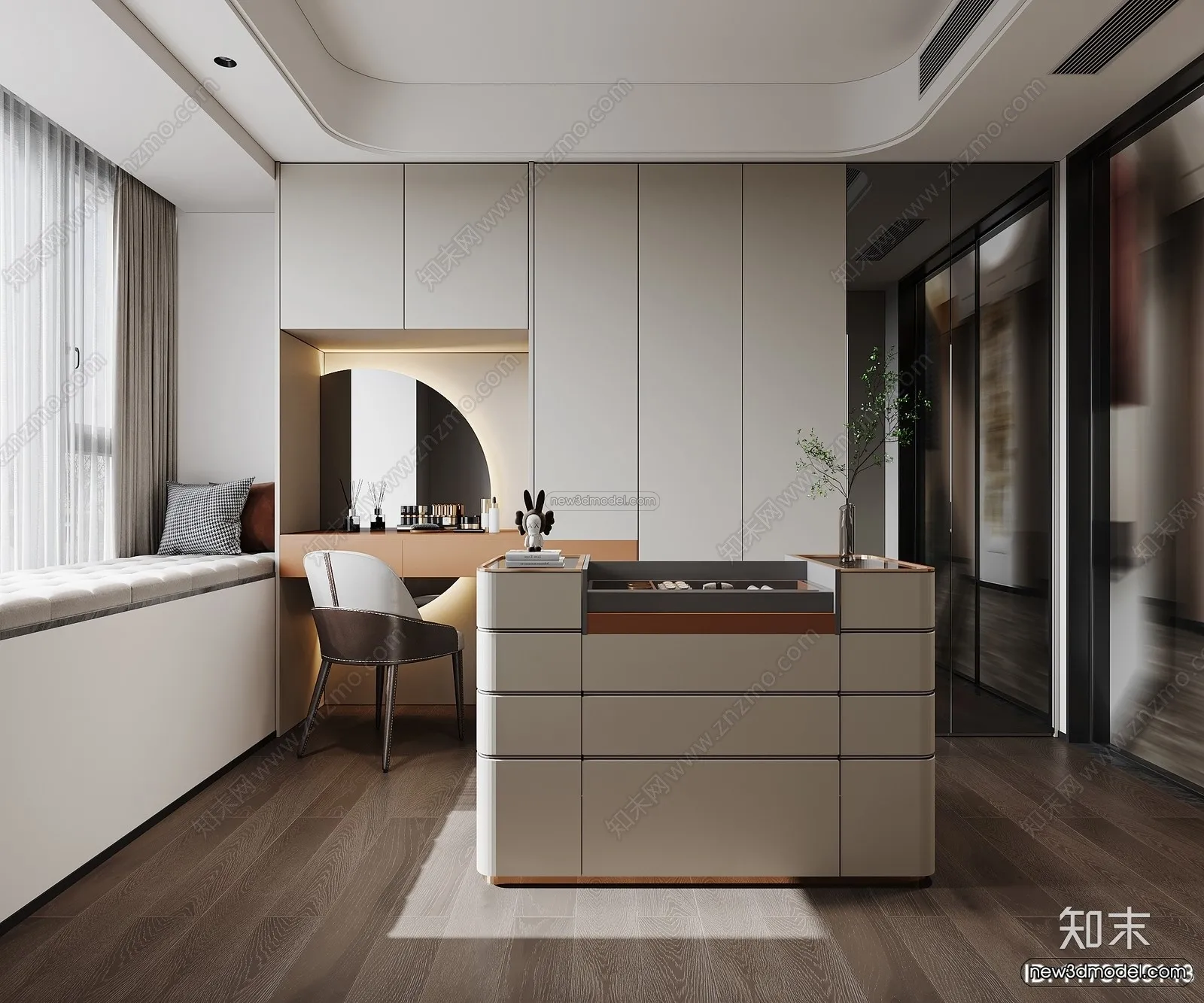 Modern Style Interior 3D Blocks and 3D Models – Bedroom 3D Scene – 492 – CORONA