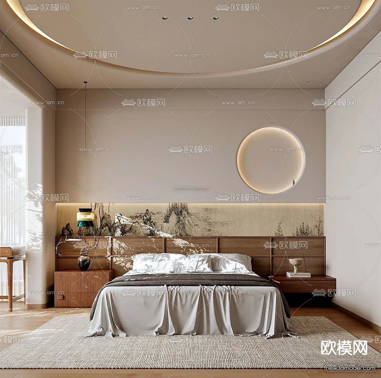 Modern Style Interior 3D Blocks and 3D Models – Bedroom 3D Scene – 500 – CORONA