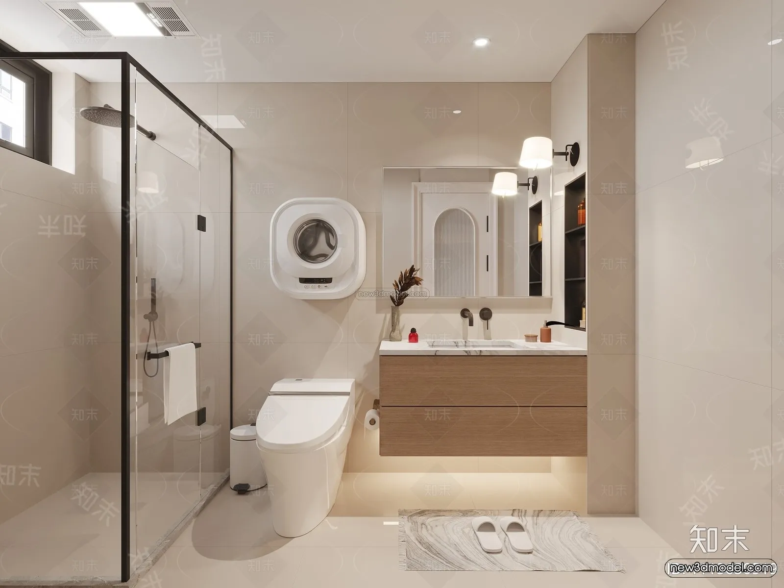 Modern Style Interior 3D Blocks and 3D Models – Bedroom 3D Scene – 511 – CORONA