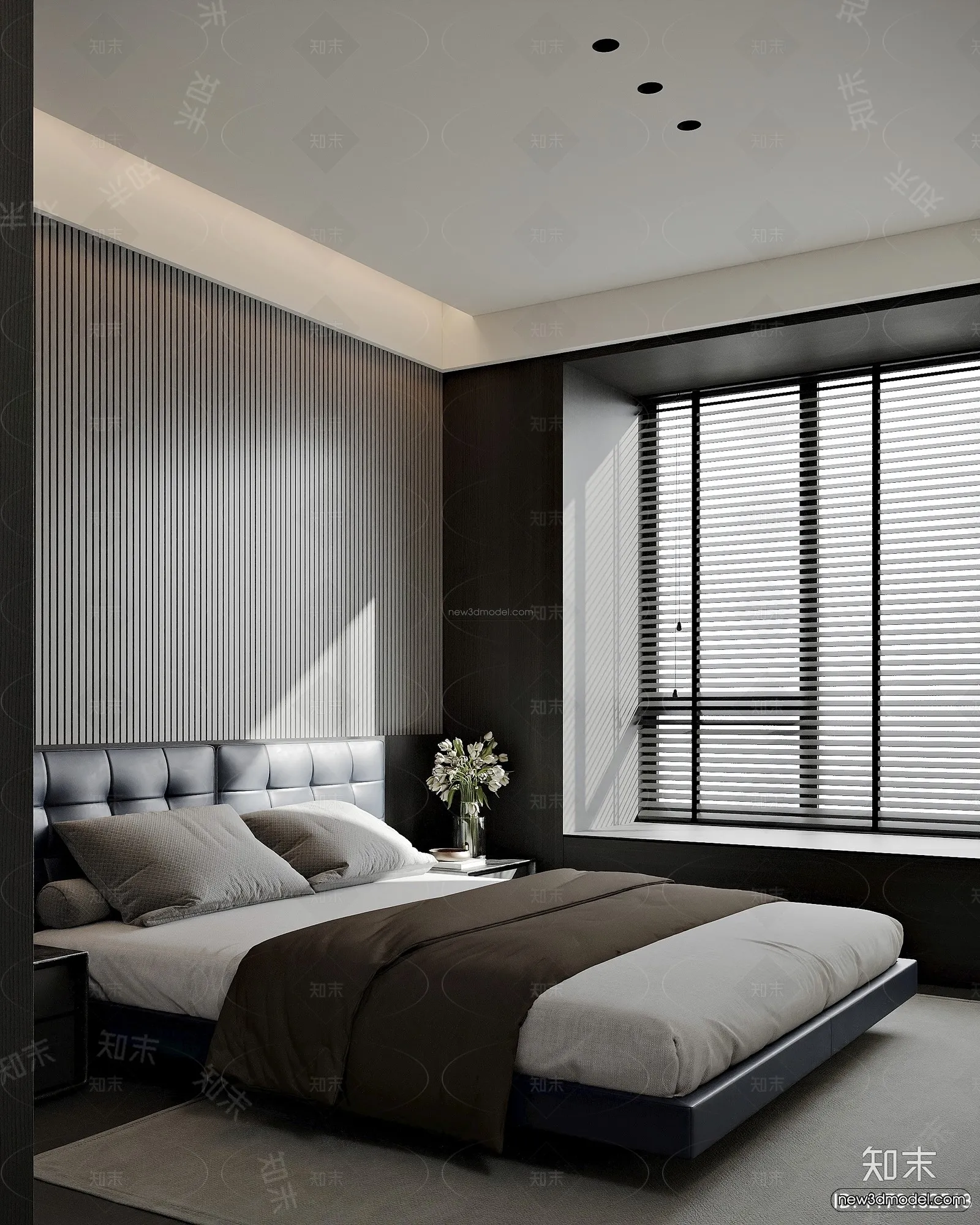 Modern Style Interior 3D Blocks and 3D Models – Bedroom 3D Scene – 515 – CORONA