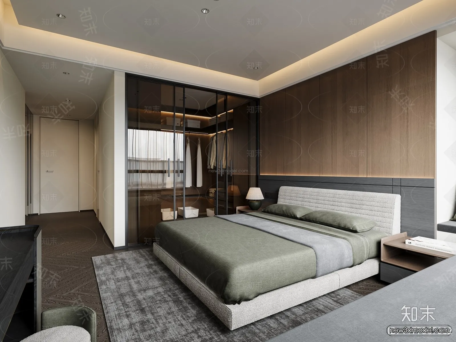 Modern Style Interior 3D Blocks and 3D Models – Bedroom 3D Scene – 516 – CORONA