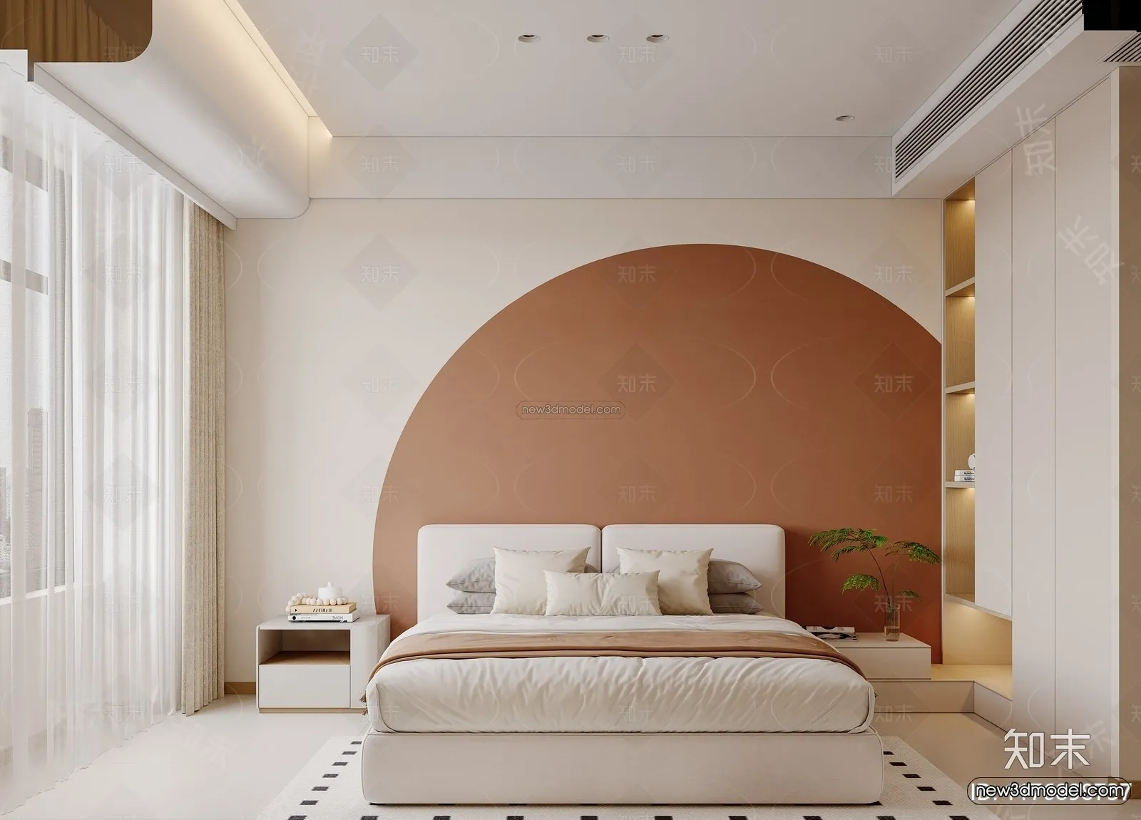 Modern Style Interior 3D Blocks and 3D Models – Bedroom 3D Scene – 517 – CORONA