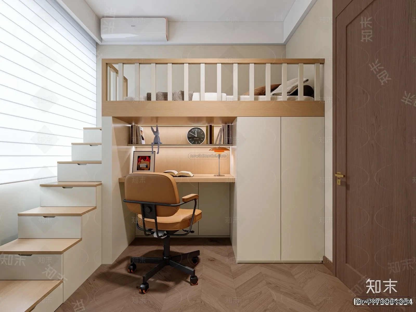 Modern Style Interior 3D Blocks and 3D Models – Bedroom 3D Scene – 527 – CORONA