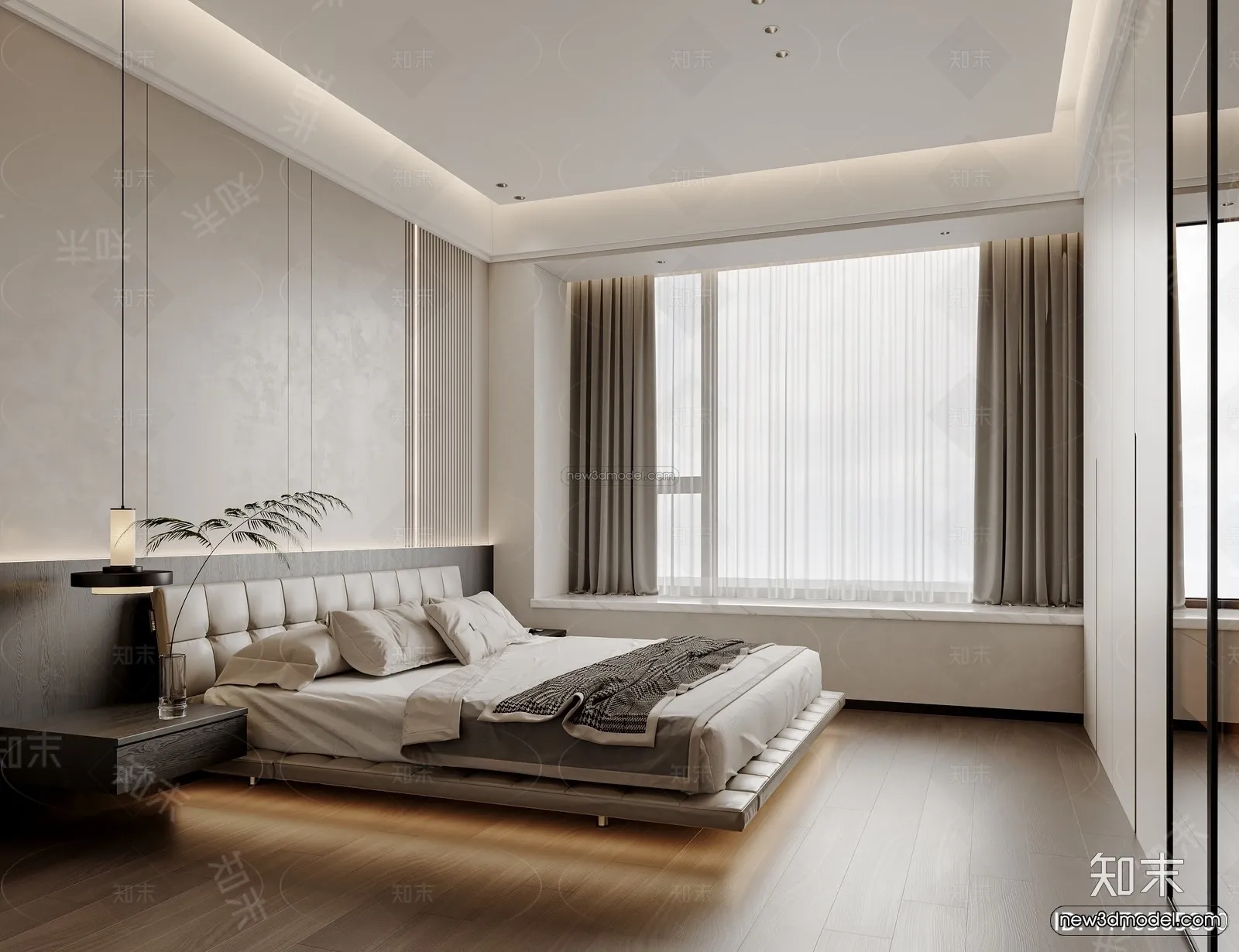 Modern Style Interior 3D Blocks and 3D Models – Bedroom 3D Scene – 538 – CORONA