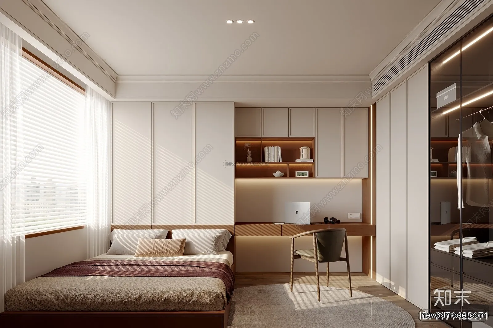 Modern Style Interior 3D Blocks and 3D Models – Bedroom 3D Scene – 560 – CORONA