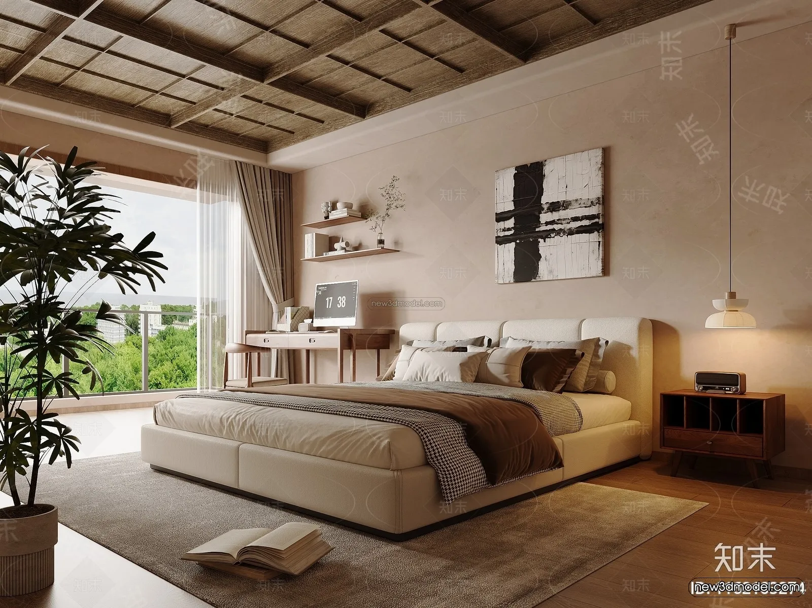 Modern Style Interior 3D Blocks and 3D Models – Bedroom 3D Scene – 580 – CORONA