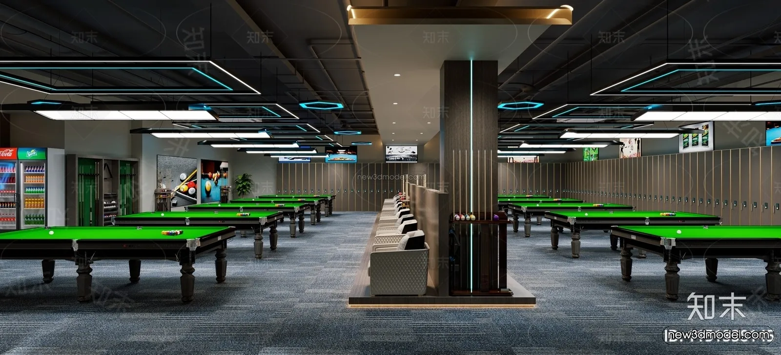 Modern Style Interior 3D Blocks and 3D Models – Billard 3D Scene – 772 – CORONA