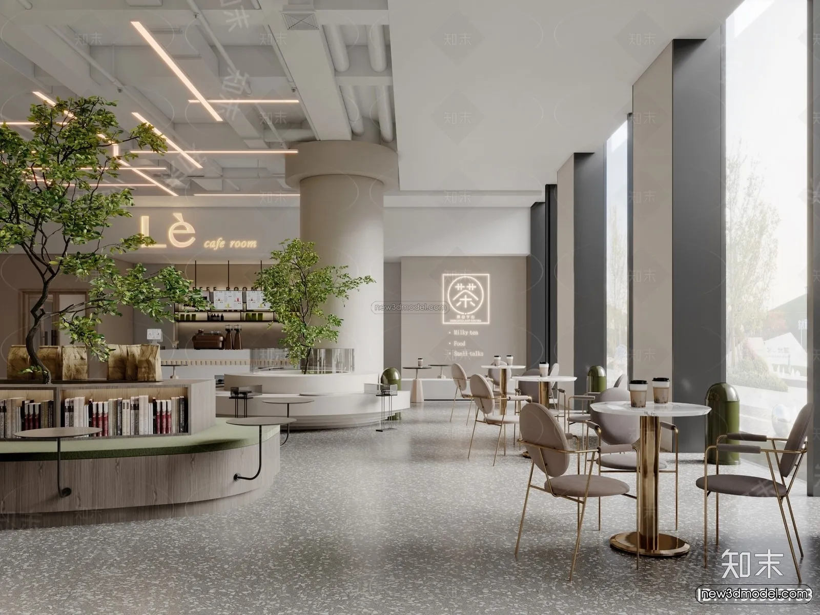 Modern Style Interior 3D Blocks and 3D Models – Coffee Shop 3D Scene – 812 – CORONA Modern Style Interior 3D Blocks and 3D Models – Coffee Shop 3D Scene – 812 – CORONA