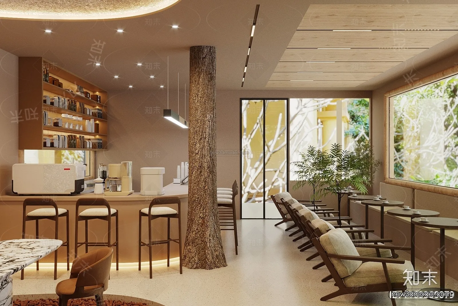 Modern Style Interior 3D Blocks and 3D Models – Coffee Shop 3D Scene – 815 – CORONA Modern Style Interior 3D Blocks and 3D Models – Coffee Shop 3D Scene – 815 – CORONA