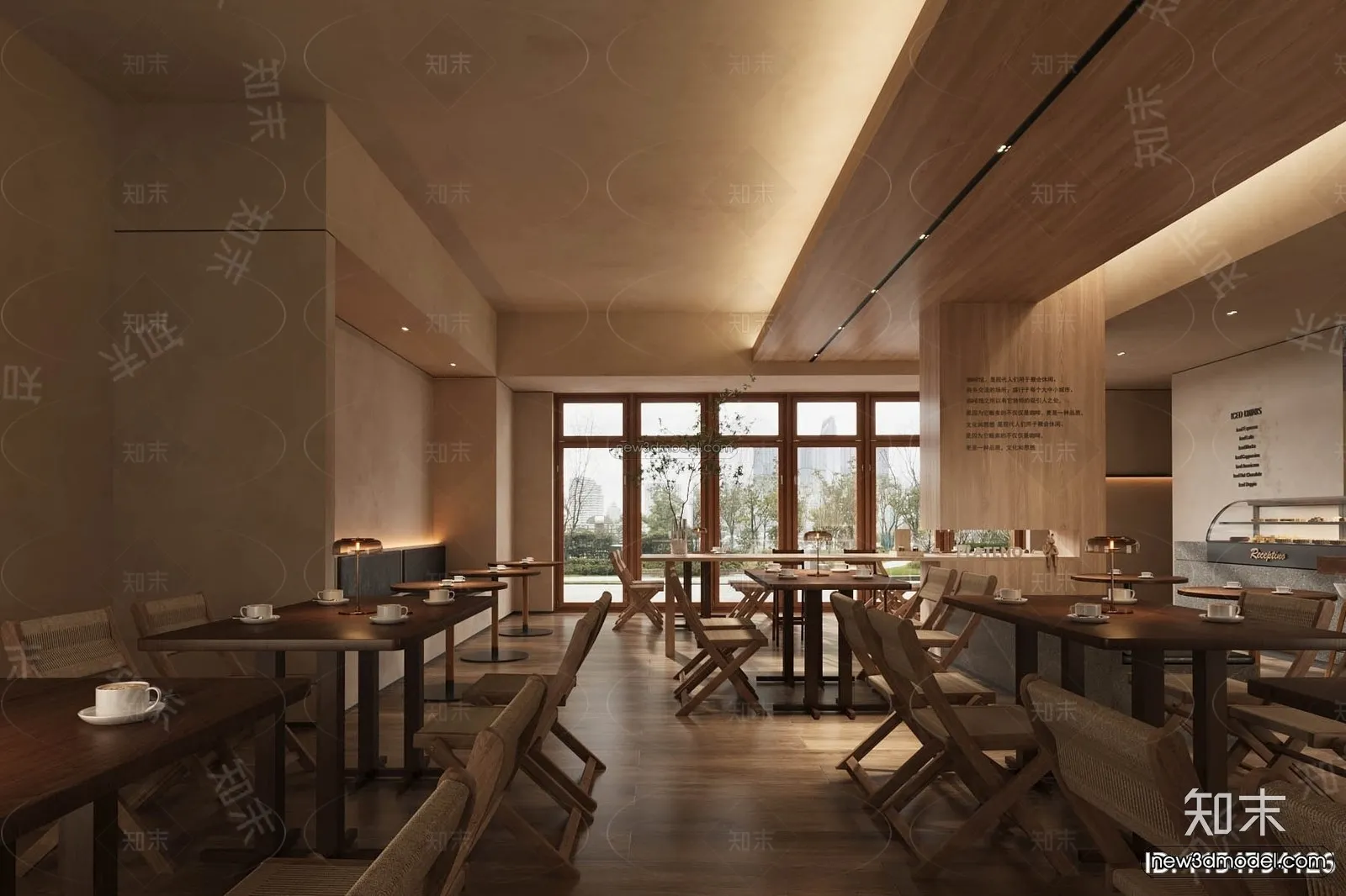 Modern Style Interior 3D Blocks and 3D Models – Coffee Shop 3D Scene – 842 – CORONA