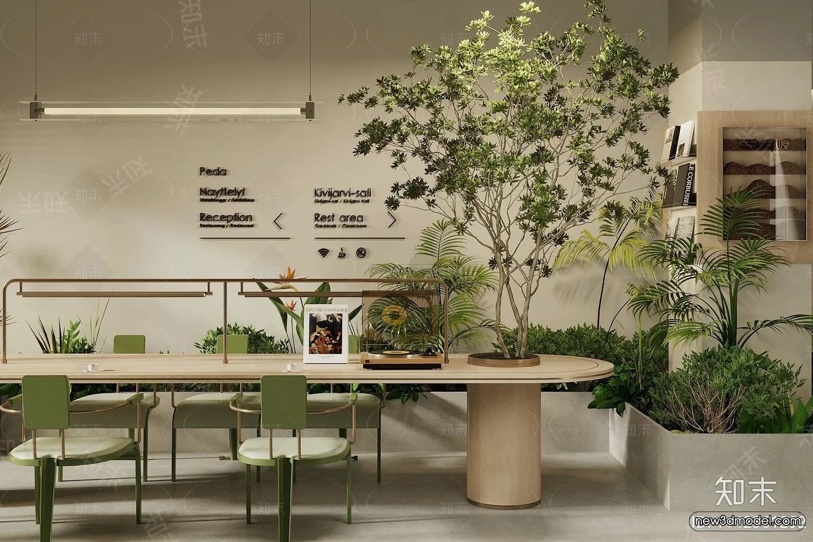 Modern Style Interior 3D Blocks and 3D Models – Coffee Shop 3D Scene – 846 – CORONA