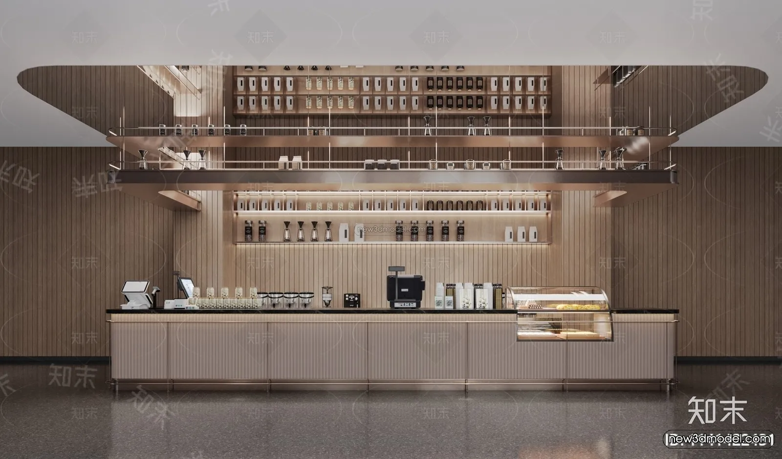 Modern Style Interior 3D Blocks and 3D Models – Coffee Shop 3D Scene – 852 – CORONA