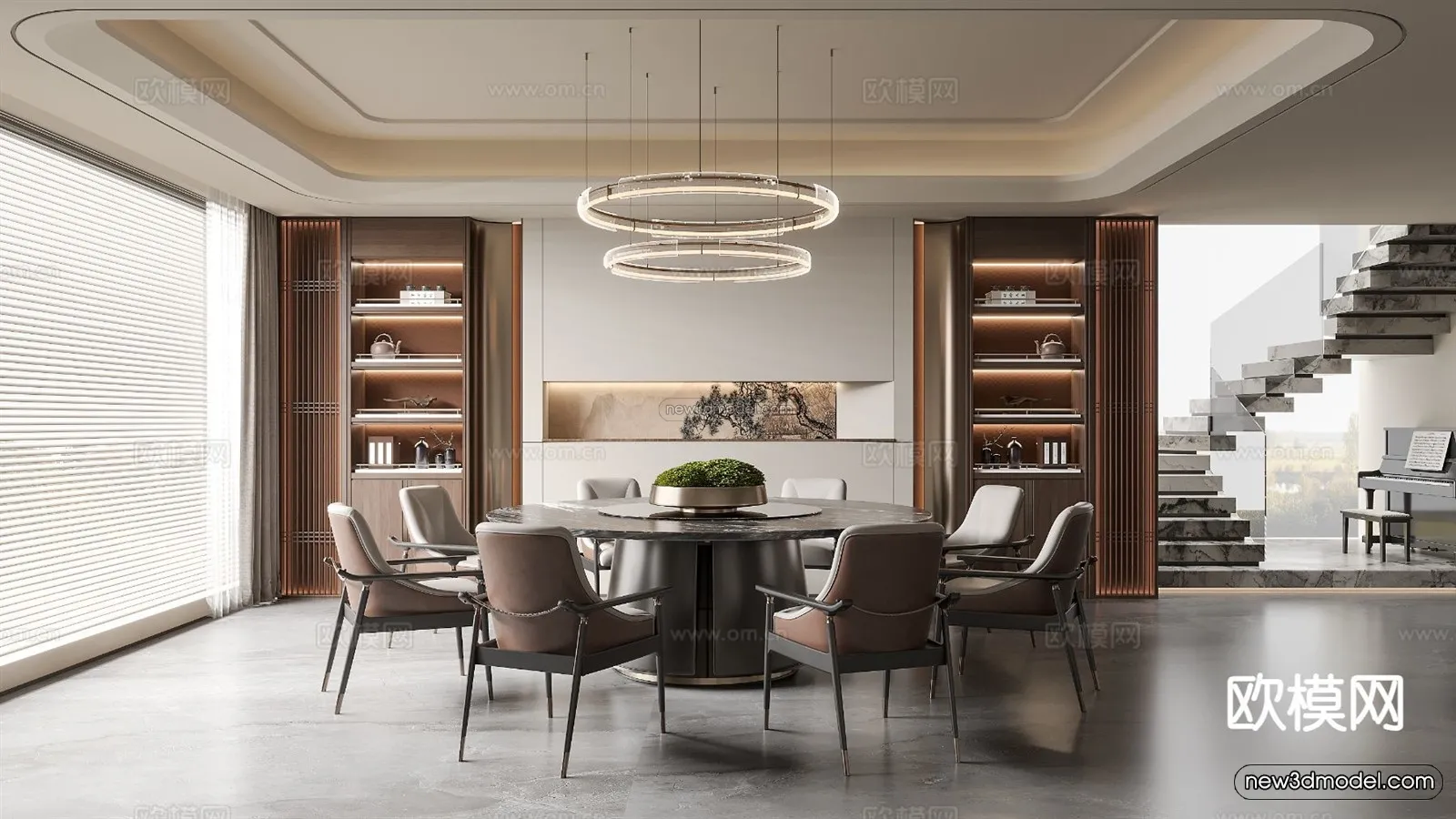 Modern Style Interior 3D Blocks and 3D Models – Dining Room 3D Scene – 593 – CORONA Modern Style Interior 3D Blocks and 3D Models – Dining Room 3D Scene – 593 – CORONA