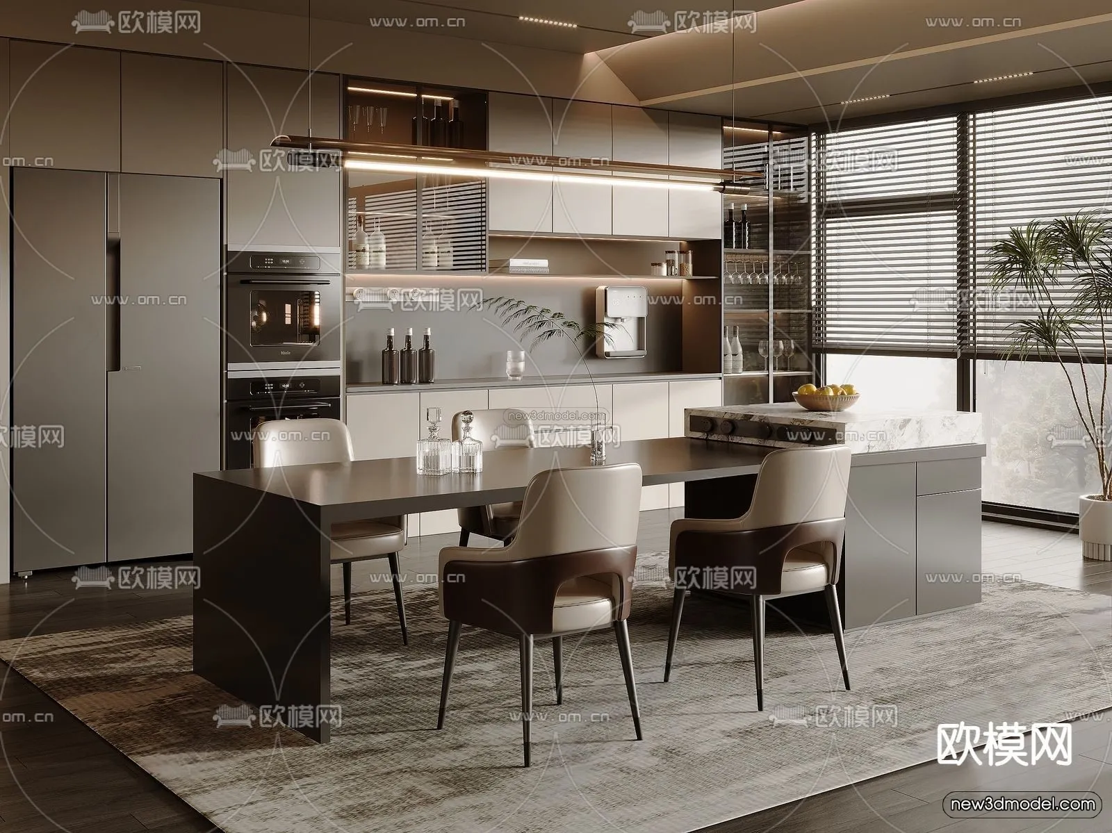 Modern Style Interior 3D Blocks and 3D Models – Dining Room 3D Scene – 598 – CORONA Modern Style Interior 3D Blocks and 3D Models – Dining Room 3D Scene – 598 – CORONA