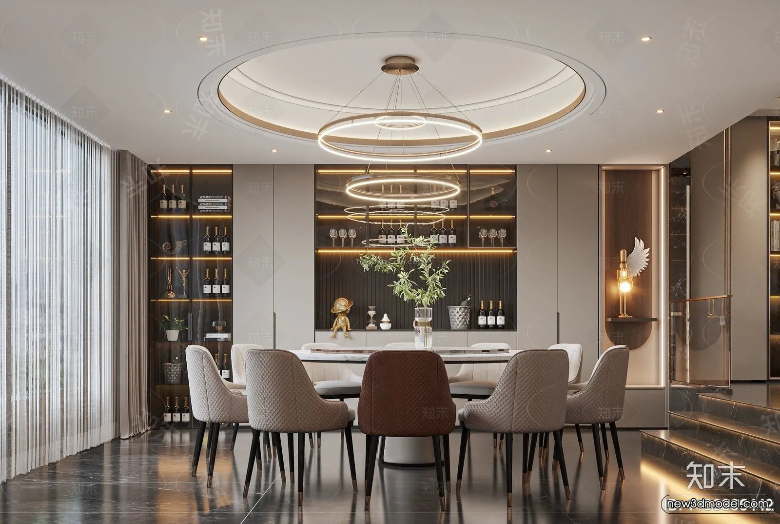 Modern Style Interior 3D Blocks and 3D Models – Dining Room 3D Scene – 599 – CORONA Modern Style Interior 3D Blocks and 3D Models – Dining Room 3D Scene – 599 – CORONA