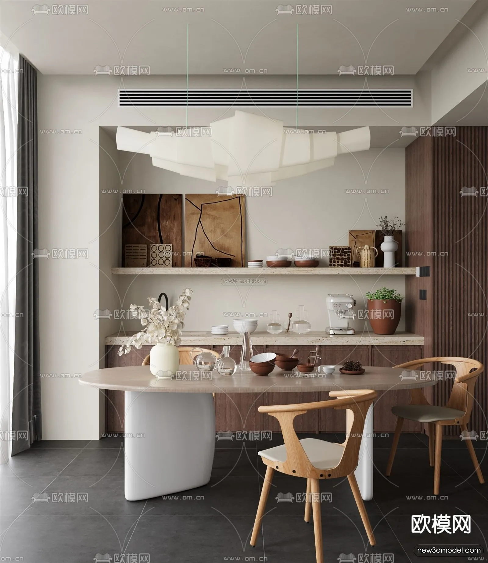 Modern Style Interior 3D Blocks and 3D Models – Dining Room 3D Scene – 601 – CORONA Modern Style Interior 3D Blocks and 3D Models – Dining Room 3D Scene – 601 – CORONA