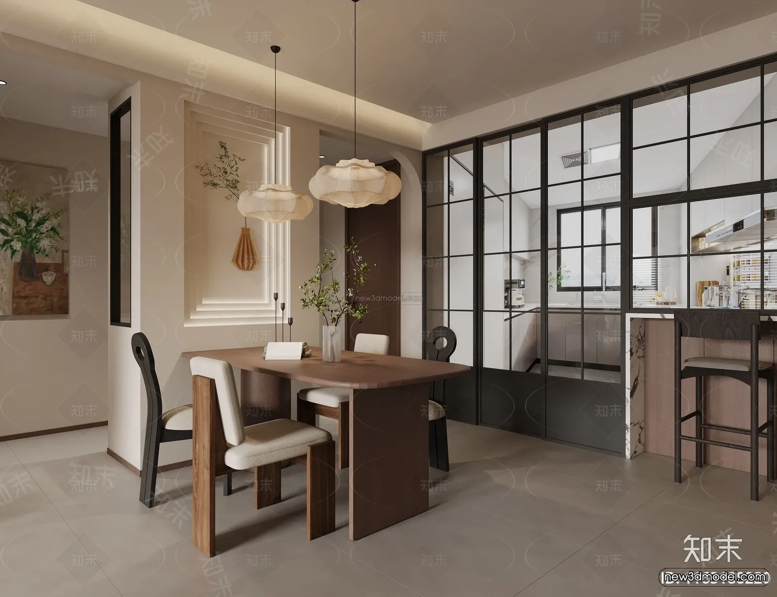 Modern Style Interior 3D Blocks and 3D Models – Dining Room 3D Scene – 605 – CORONA Modern Style Interior 3D Blocks and 3D Models – Dining Room 3D Scene – 605 – CORONA