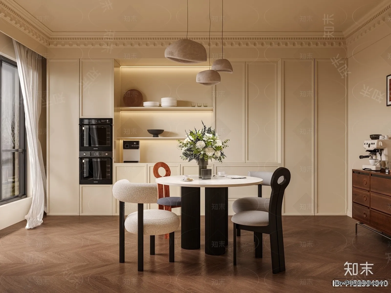 Modern Style Interior 3D Blocks and 3D Models – Dining Room 3D Scene – 606 – CORONA Modern Style Interior 3D Blocks and 3D Models – Dining Room 3D Scene – 606 – CORONA