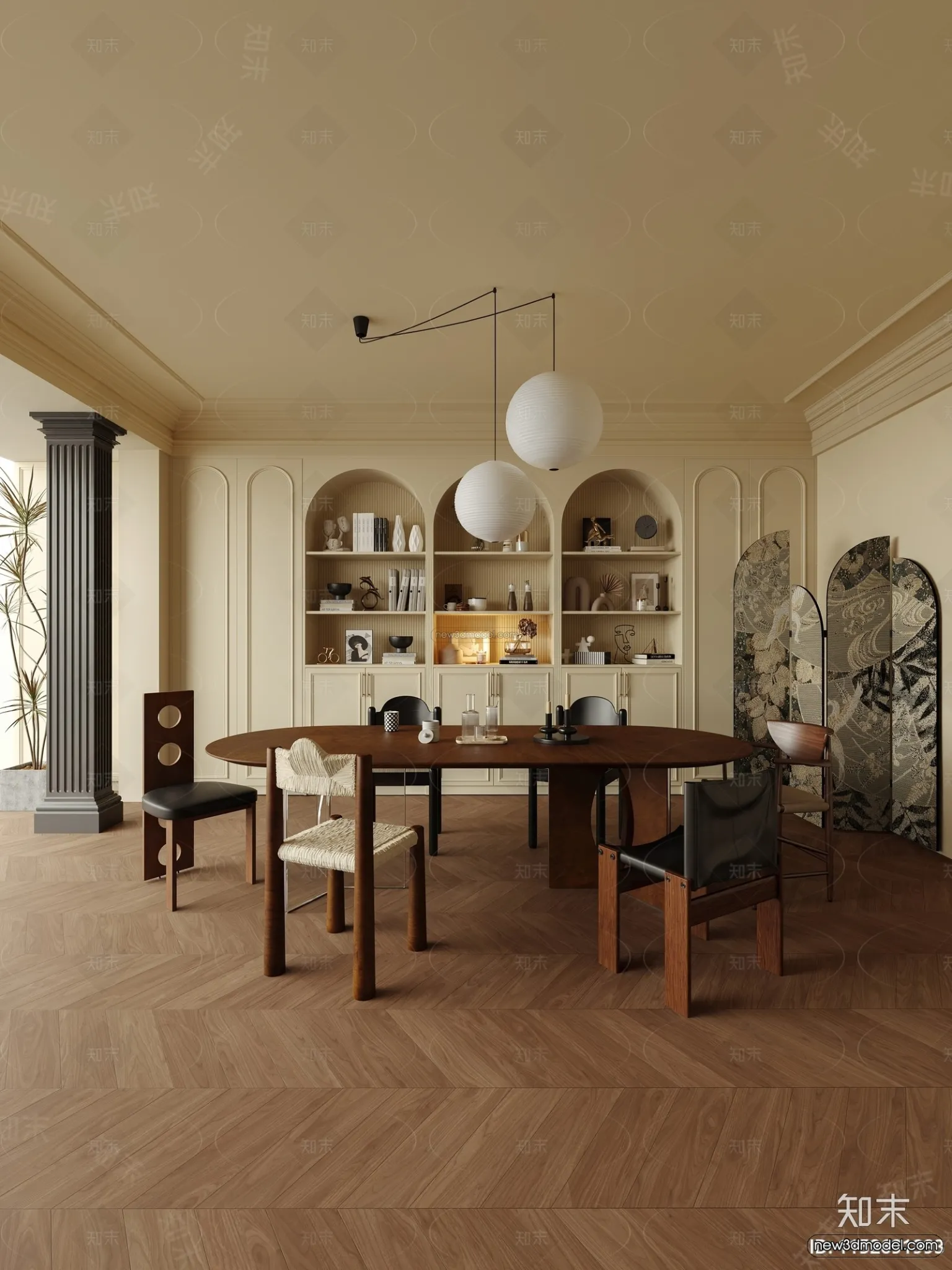 Modern Style Interior 3D Blocks and 3D Models – Dining Room 3D Scene – 608 – CORONA Modern Style Interior 3D Blocks and 3D Models – Dining Room 3D Scene – 608 – CORONA