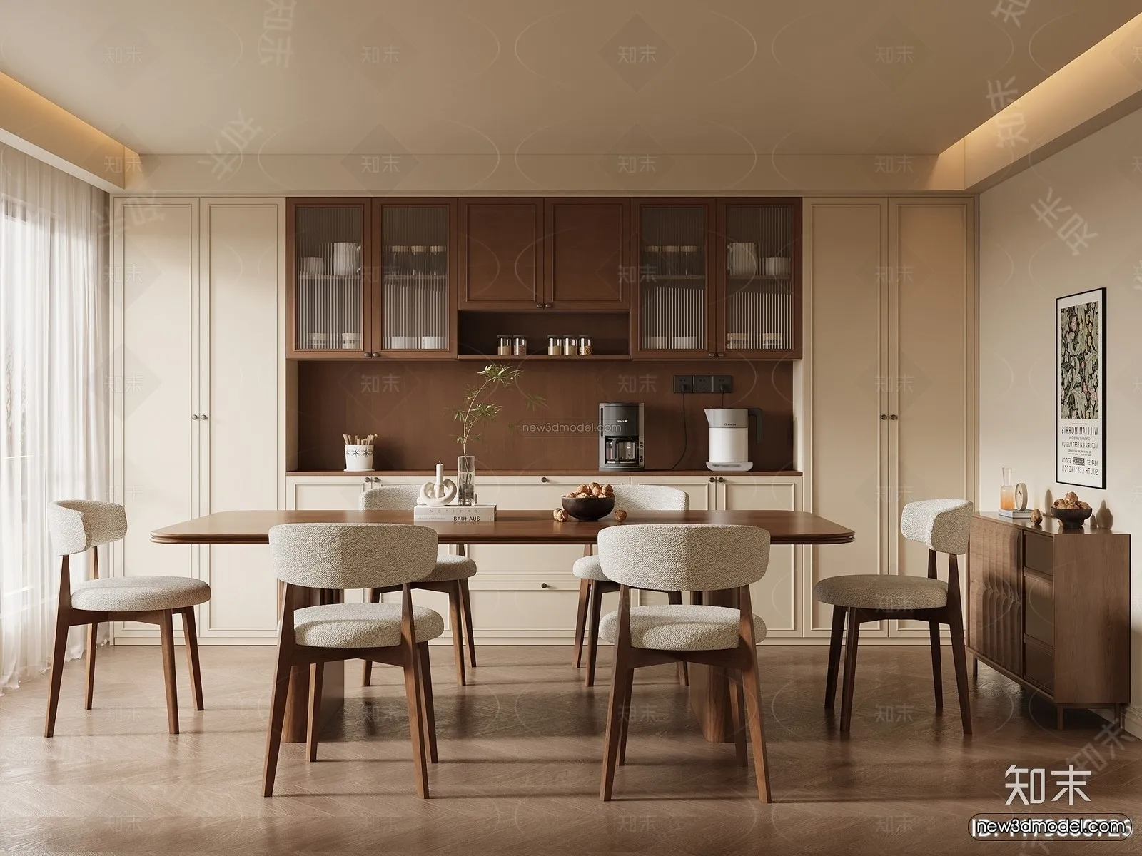 Modern Style Interior 3D Blocks and 3D Models – Dining Room 3D Scene – 613 – CORONA