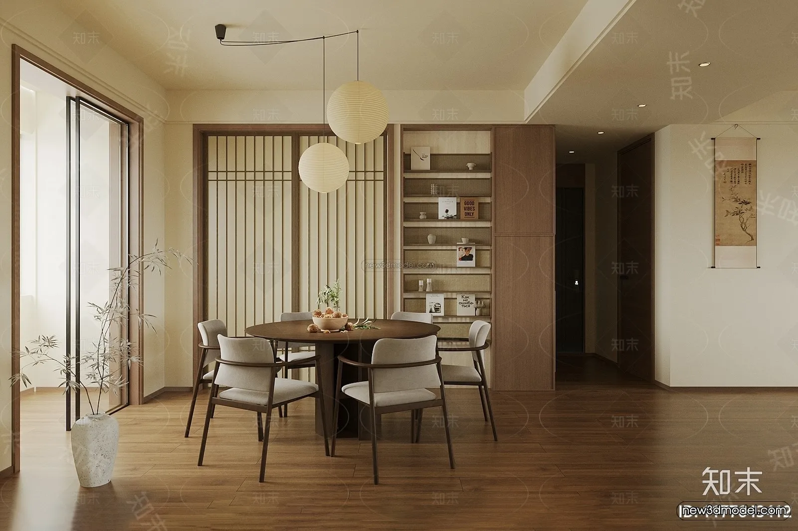 Modern Style Interior 3D Blocks and 3D Models – Dining Room 3D Scene – 618 – CORONA