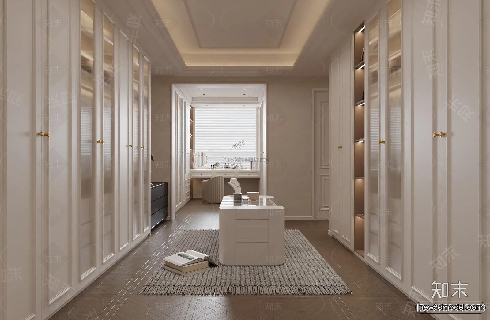 Modern Style Interior 3D Blocks and 3D Models – Dressing Room 3D Scene – 680 – CORONA