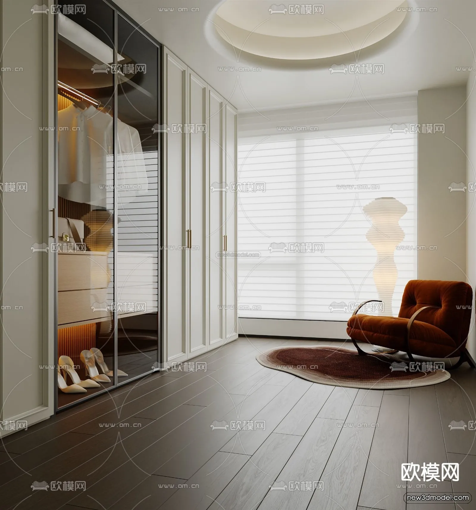 Modern Style Interior 3D Blocks and 3D Models - Dressing Room 3D Scene - 681