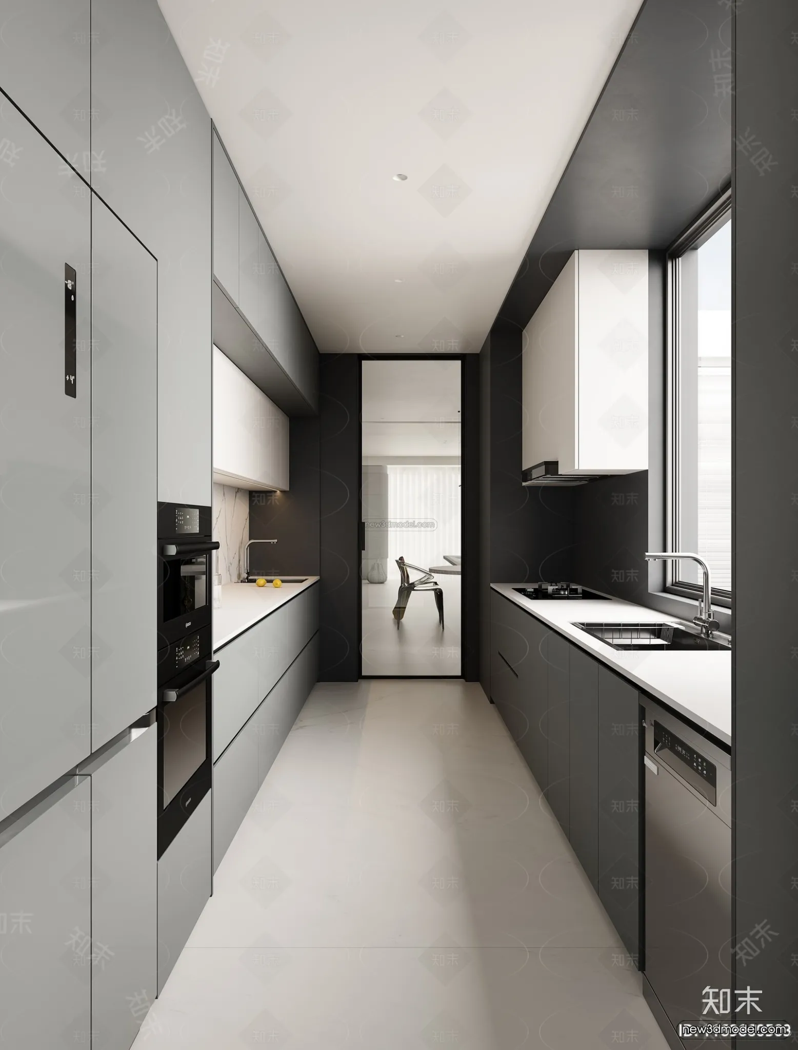 Modern Style Interior 3D Blocks and 3D Models – Kitchen 3D Scene – 623 – CORONA