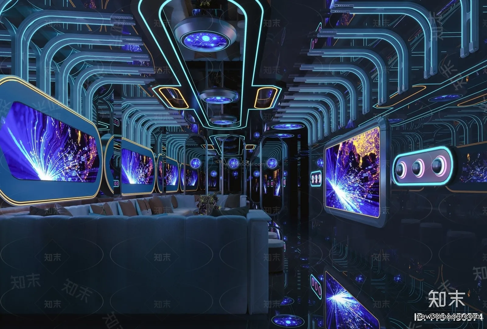 Modern Style Interior 3D Blocks and 3D Models – KTV 3D Scene – 736 – CORONA