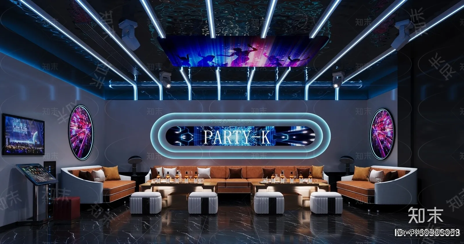 Modern Style Interior 3D Blocks and 3D Models – KTV 3D Scene – 739 – CORONA