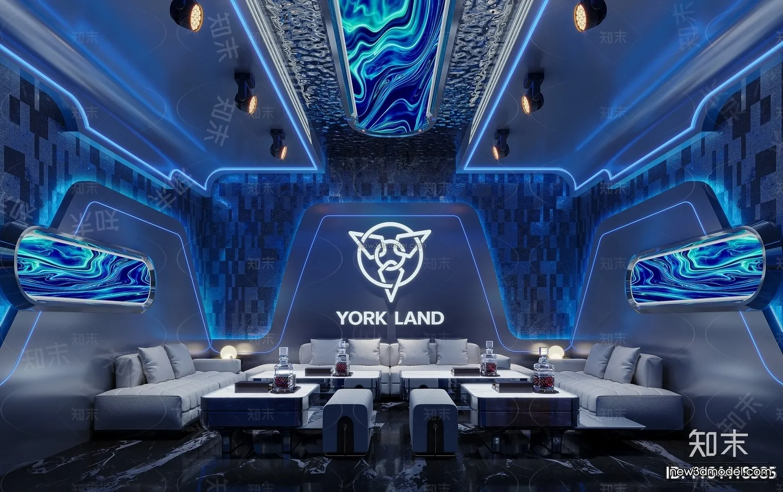 Modern Style Interior 3D Blocks and 3D Models – KTV 3D Scene – 740 – CORONA