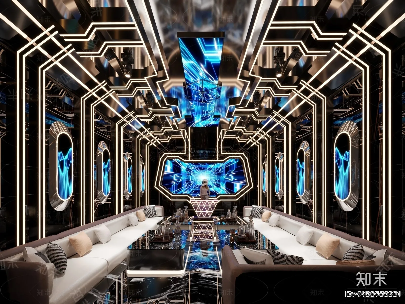 Modern Style Interior 3D Blocks and 3D Models – KTV 3D Scene – 741 – CORONA